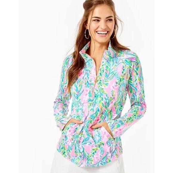 Lilly Pulitzer Unicorn Of The Sea UPF 50+ Skipper Popover Jacket Size XS - Picture 1 of 6